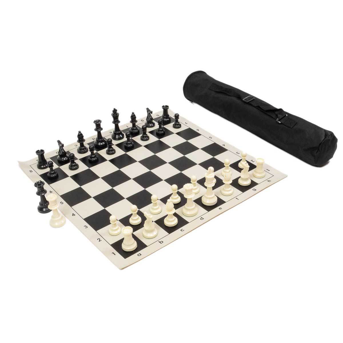 Tournament Chess Set with Roll up Board - 97mm Weighted