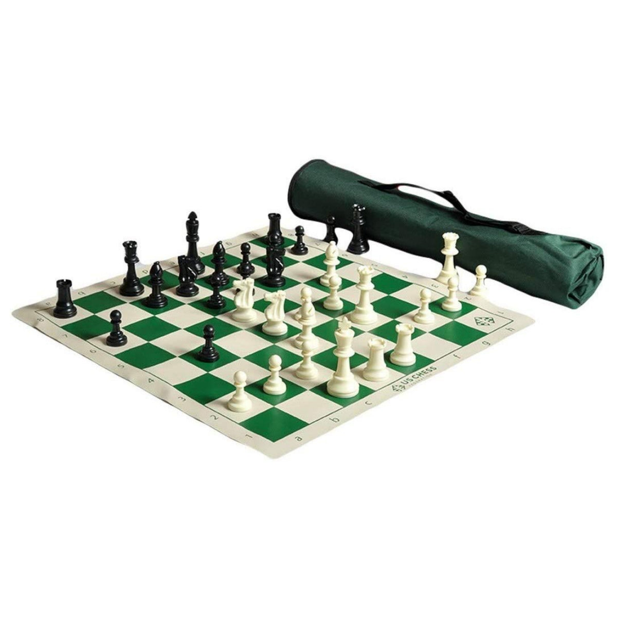 Tournament Chess Set with Roll up Board - 97mm Weighted